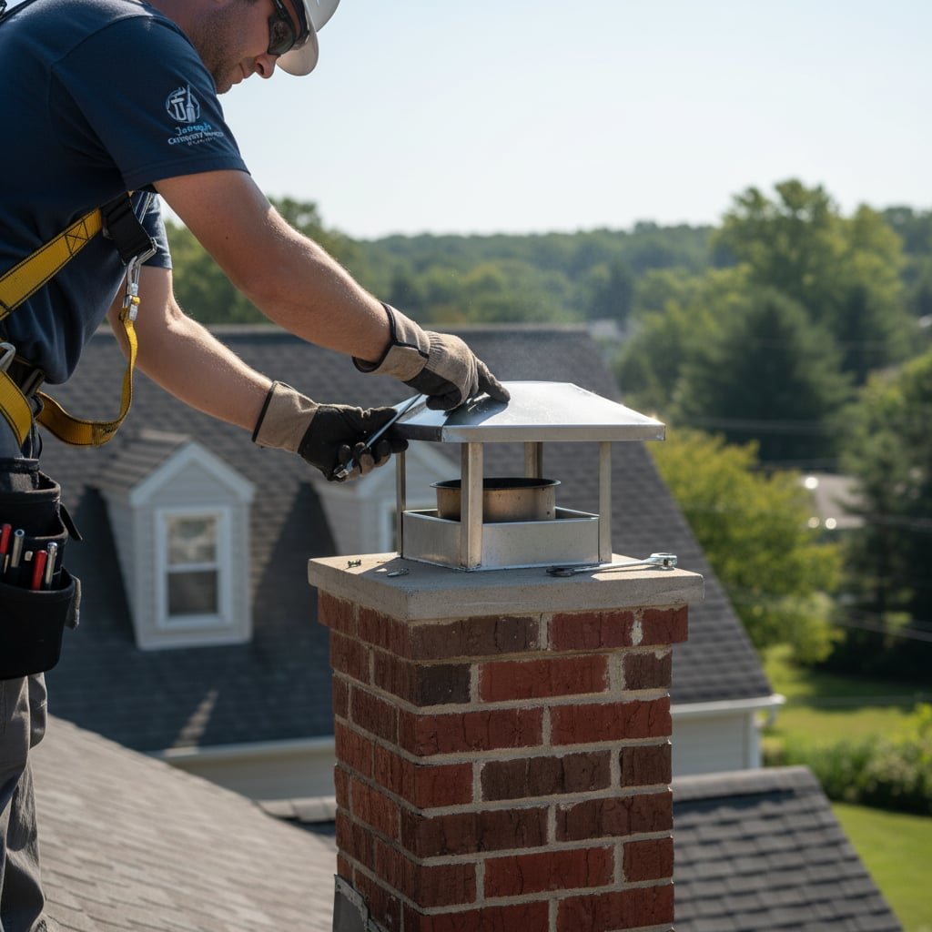 Boston Chimney Cap Installation